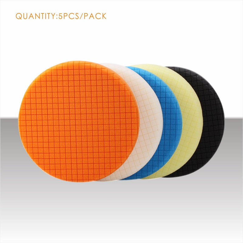 Buffing Polishing Pads, SPTA 5Pcs 6.5 Inch Face for 6 Inch 150mm Backing Plate Compound Buffing Sponge Pads Cutting Polishing Pad Kit For Car Buffer Polisher Compounding, Polishing and Waxing -SQMIX65 - NewNest Australia