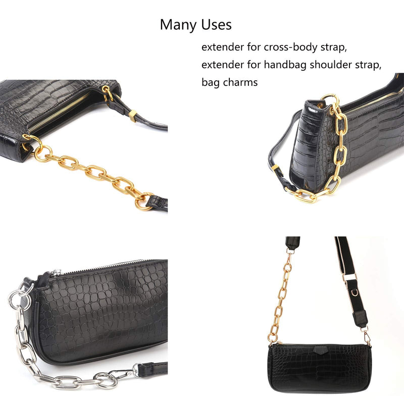 Fashion Large Metal Cross-Body Purse Strap Extender,Handbag Shoulder Strap Extender,Bag Chain Accessory Charms (Antique Gold) Antique Gold - NewNest Australia