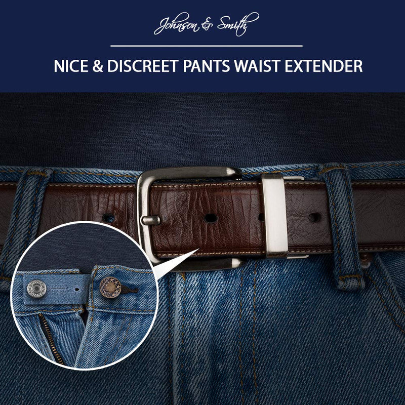 Waistband Extenders by Johnson & Smith | Button Extender for Pants | Denim Material | Pack of 5 Shades | Premium Metal Buttons | 2 Button Holes | Button Extender for Jeans - NewNest Australia