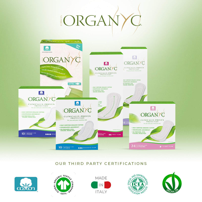 Organyc - 100% Certified Organic Cotton Feminine Pads - Heavy Flow, 10 Count (Pack of 1) (B003ART1JG) 10 Count (Pack of 1) - NewNest Australia