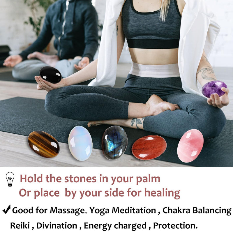 XIANNVXI 2.4" Large Amethyst Crystal Stone Polished Palm Healing Gemstone 0.7" Thick Pocket Worry Stone Crystal for Massage Reiki Stress Relief Balancing Meditation Accessories A - Amethyst - NewNest Australia