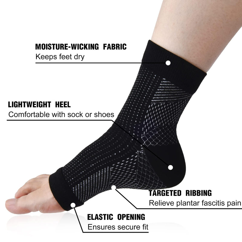 4 Pairs Neuropathy Socks Plantar Fasciitis Socks Compression Socks for Women & Men Ankle Support Brace for Sprained Ankle Breathable Anti-Slip Soothe Socks for Pain Relief M White - NewNest Australia