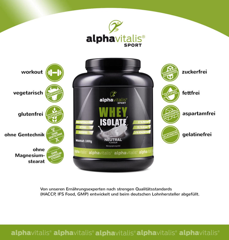 Whey Protein Powder Isolate - H¬≤O-Optimized - High Protein Content 87%! - Sugar-Free - Fat-Free - 1000G - Wpi Without Aspartame Or Cyclamate (Neutral, 1 Kg) Neutral 1 Kg (Pack Of 1) - NewNest Australia