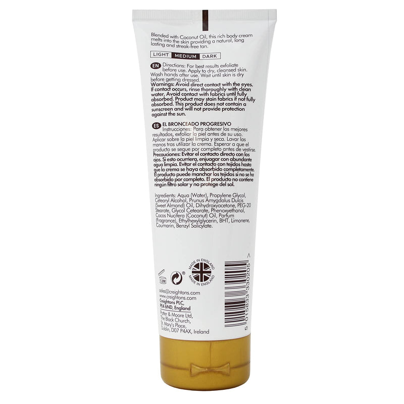 Creightons Bronze Ambition Fake Don't Bake Gradual Tan (200ml) - Blended with Coconut Oil. Melts into skin providing a natural, long lasting & streak-free tan. - NewNest Australia