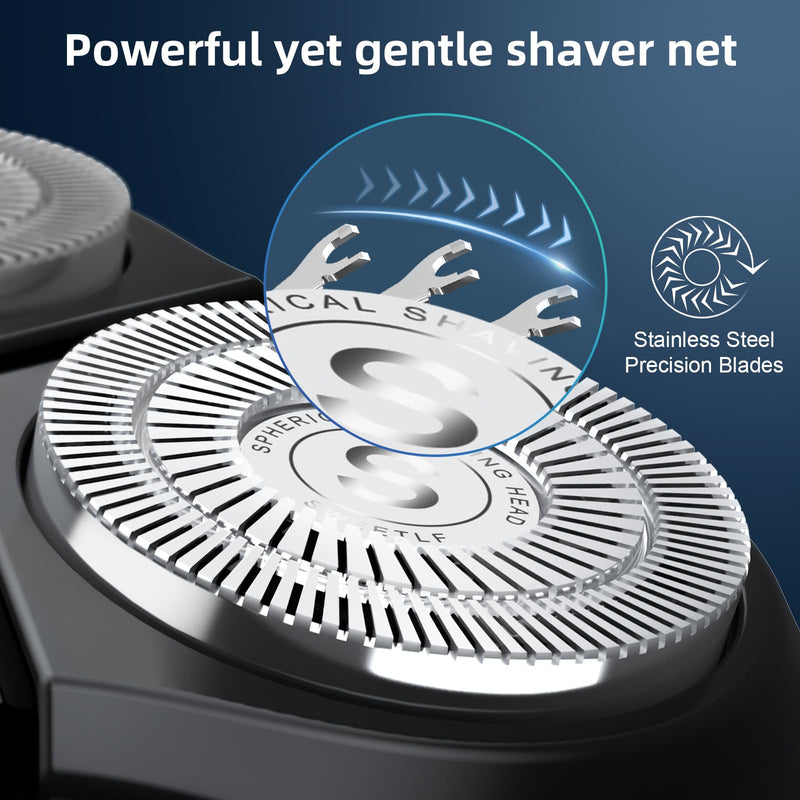 Men's electric razor, SweetLF electric razor with precision trimmer, wet and dry razor, electric razor for men, 100% waterproof and power display, blue - NewNest Australia