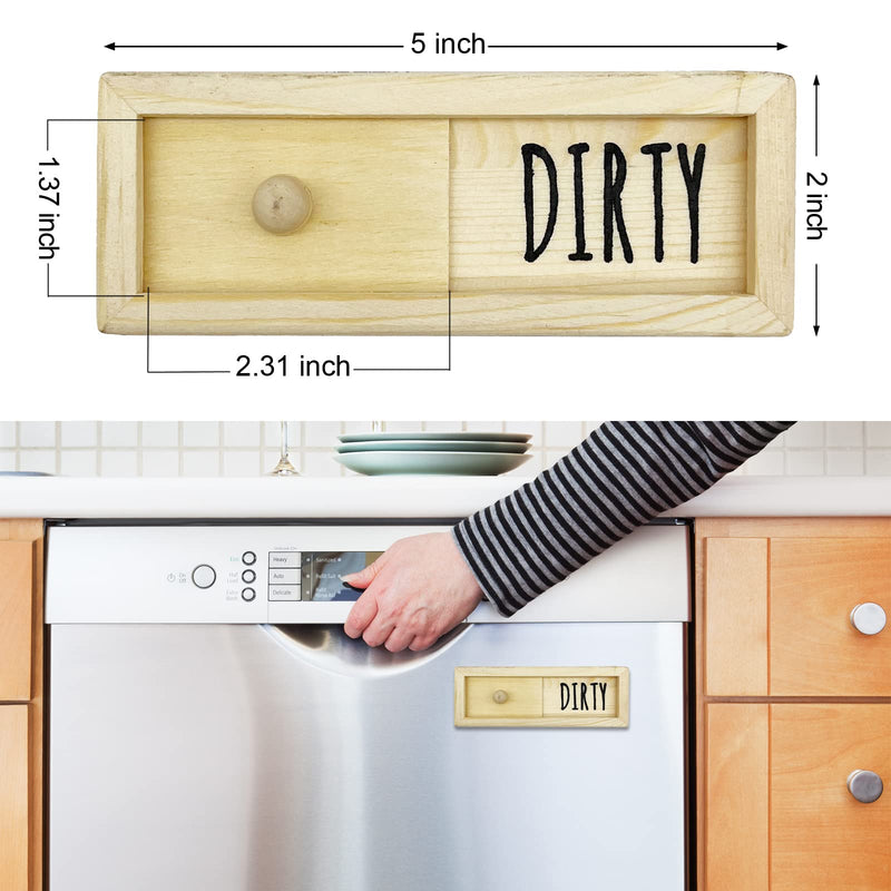 WOJOGO Dishwasher Magnet Clean Dirty Sign  Farmhouse Rustic Wood Clean Dirty Magnet Sign, Works for All Dishwashers, Dishwasher Accessories (Light Wood) Light Wood - NewNest Australia