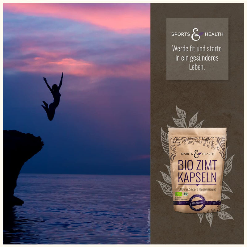 Organic Cinnamon Capsules, High Dosage - 180 Capsules - Natural - Allergen-Free - Vegan - 500 Mg Cinnamon Per Daily Dosage - Made With 100% Pure Cinnamon From Powder - NewNest Australia