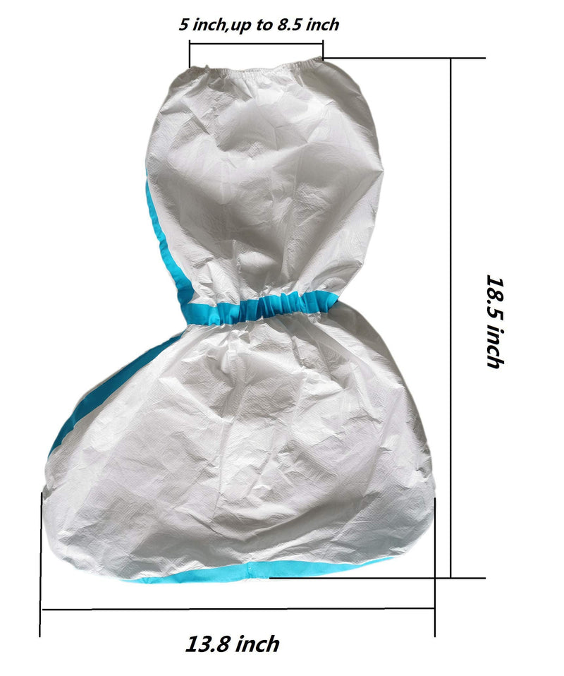 ZMDREAM 5 Pairs Disposable Boot and Shoe Covers Non-Slip and Waterproof White 18 inch Tall - NewNest Australia