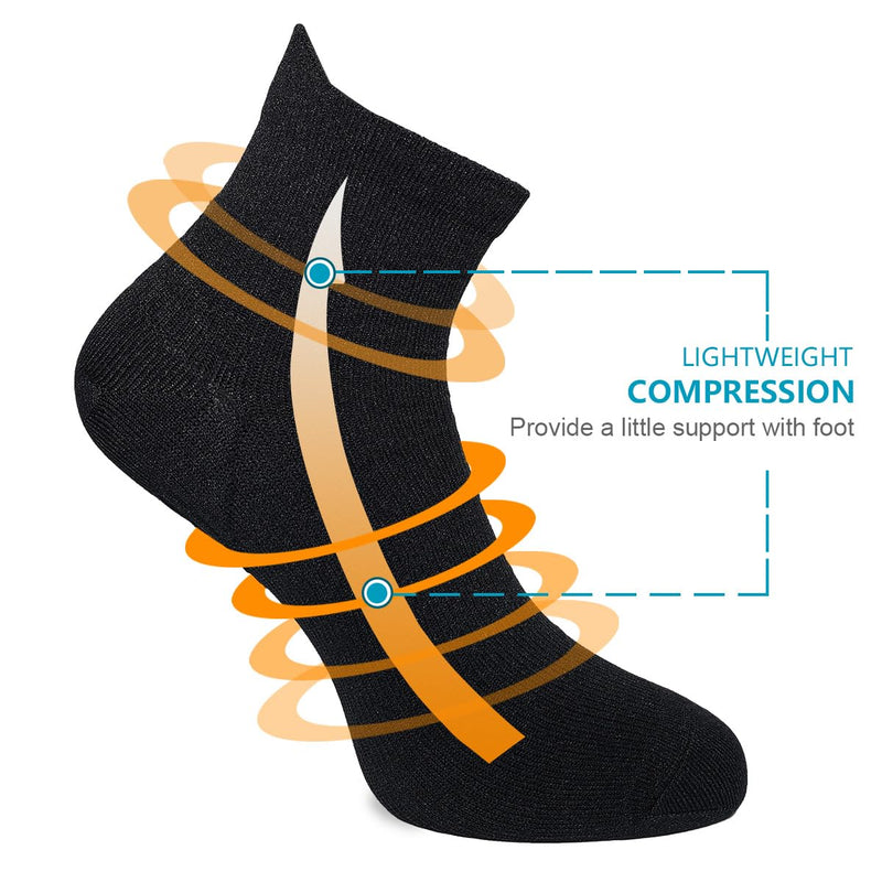 5 pairs of compression socks, sports socks, running socks for men and women, men's lightweight compression stockings, functional socks, sneaker socks, black - NewNest Australia