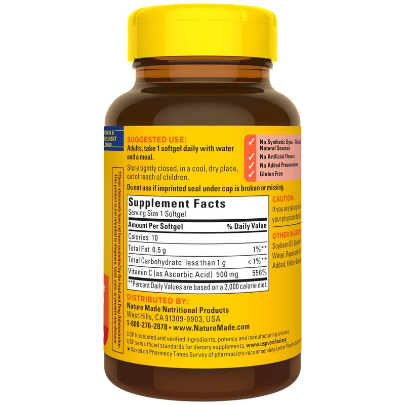 Nature Made Vitamin C 500 mg Softgels, 60 Count to Help Support the Immune System - NewNest Australia