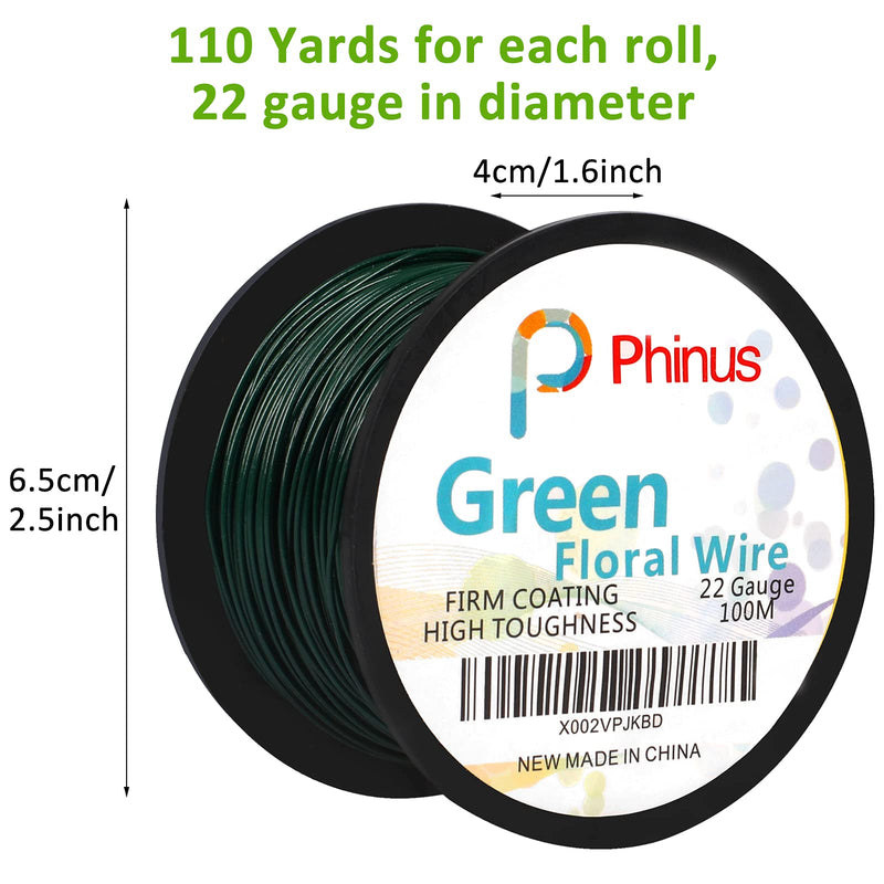 Floral Wire, 110 Yards 22 Gauge Green Florist Wire, Flexible Green Wire Paddle Wire for Crafts, Christmas Wreaths Tree, Garland and Floral Flower Arrangements - NewNest Australia