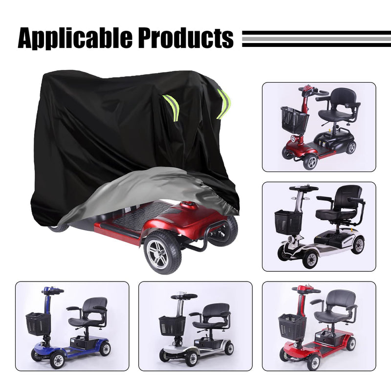 MaxAwe 140x 66x 91cm Mobility Scooter Cover Waterproof Heavy Duty, 420D Wheelchair Scooter Storage Protective Cover Outdoor, Disability Scooter with Elastic Band Protect from Snow Rain Sun Dust, 1 Stk - NewNest Australia