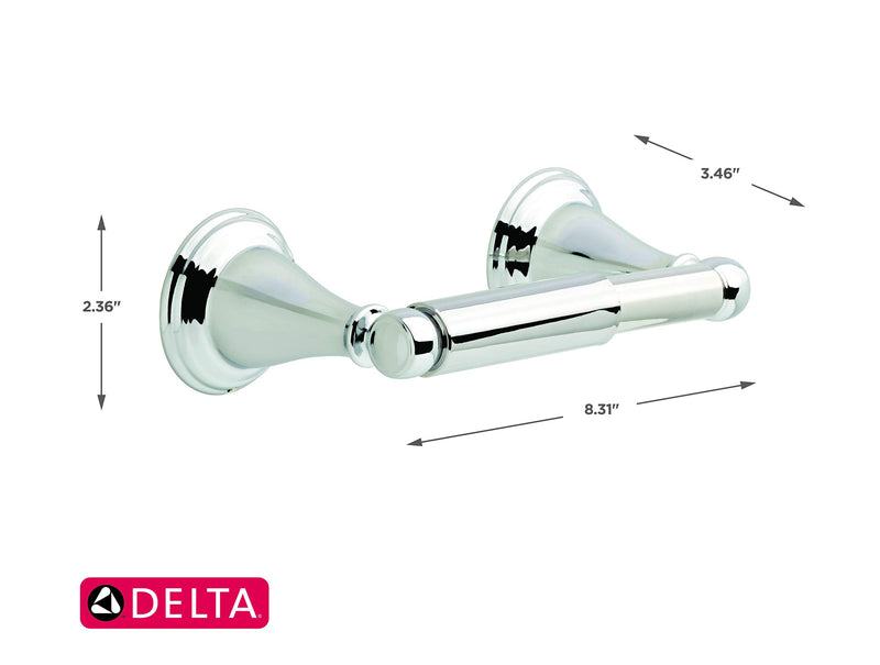 Delta Faucet 70050 Windemere Toilet Paper Holder, 3.50 x 2.16 x 8.13 inches, Polished Chrome - NewNest Australia