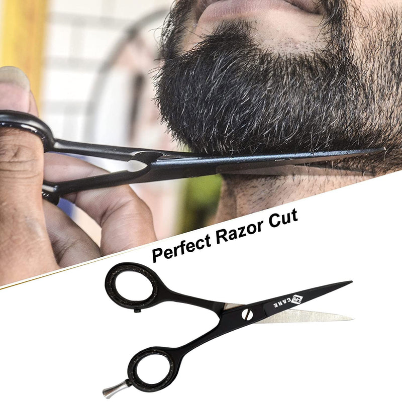 YSCARE Beard Scissors Hair Scissors Mustache Scissors Premium Hairdressing Scissors Extra Sharp Hair Cutting Hairdressing Scissors Stainless Steel (5 Inches) - NewNest Australia