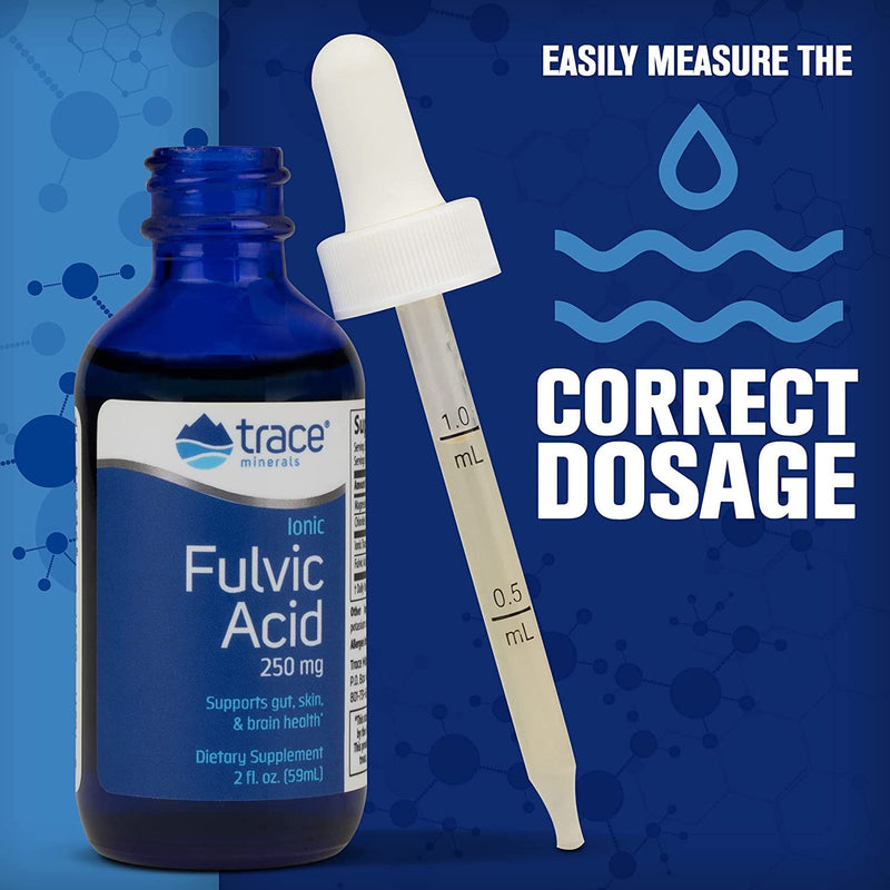 Trace Minerals Liquid Ionic Fulvic Acid | Supports Gut Health | Promotes Digestive Wellness | With Concentrace Supplement, 72 Ionic Trace Minerals, Keto, Dietary Supplement, Healthy Functions, Energy, pH Balance, Hydration | 2-Month Supply - NewNest Australia
