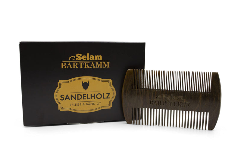 Premium beard comb made of fragrant sandalwood - pocket comb with double teeth - wooden comb for beard care - eSelam - NewNest Australia