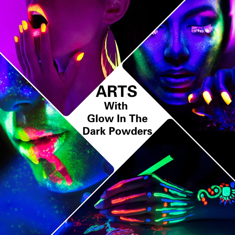 Glow in The Dark Pigment Mica Powder - 12 Colors Luminous Powder 20g/0.7oz and 3 Colors Gold Foil Flakes 2g, Epoxy Resin Color Dyes for Resin Art, Slime, Nail Art, Acrylic Paint and DIY Crafts - NewNest Australia