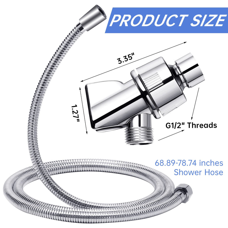 Shower Hose with Shower Arm Bracket,69 inch Stainless Steel Shower Hose Replacement,Adjustable Handheld Shower Arm Holder Shower Head Holder,Flexible Shower Head Hose and Holder with Brass Ball,Chrome - NewNest Australia