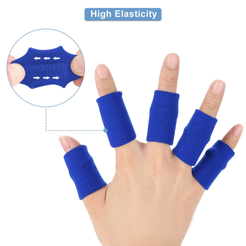 Finger Bandages, Finger Protectors, Pack Of 10, Stretchy, Flexible Finger Cuffs, Support, Finger Protection, Sports Aid, Arthritis Band Wrap For Pain Relief, Arthritis, Trigger Finger Or (Blue) - NewNest Australia