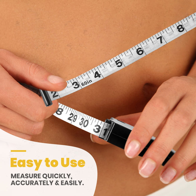 Body Fat Caliper and Measuring Tape for Body - Skinfold Calipers and Body Fat Tape Measure Tool for Accurately Measuring BMI Skin Fold Fitness and Weight-Loss, (Black) - NewNest Australia