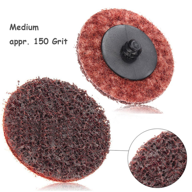 Yakamoz 15pcs 2 Inch Roll Lock Surface Conditioning Sanding Disc with Roll Lock Disc Pad Holder, Quick Change R-Type Discs | Fine Medium Coarse Grit - NewNest Australia