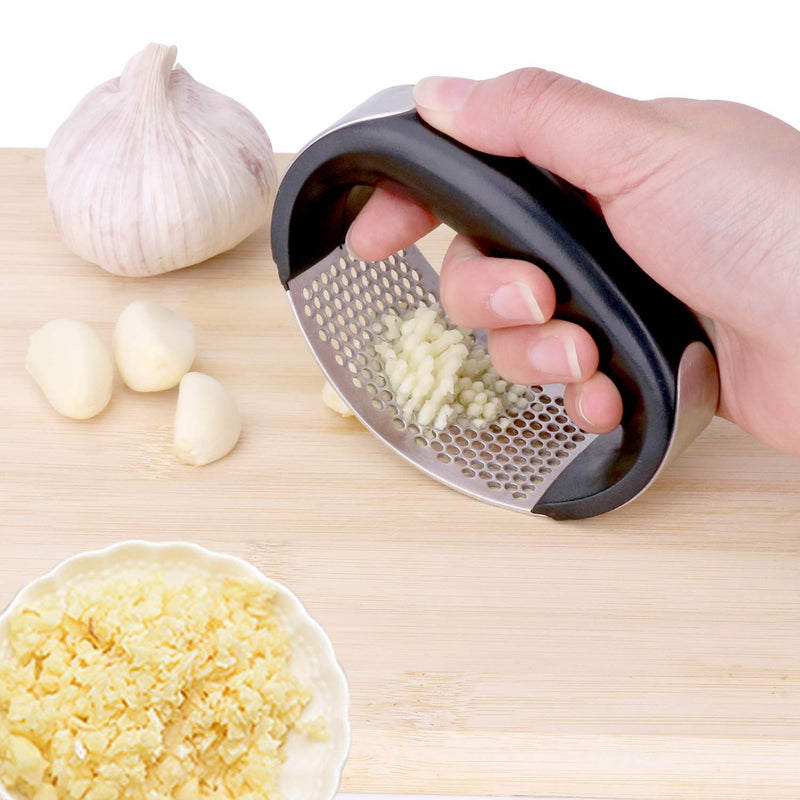 NewNest Australia - Vantic Garlic Press Rocker - Stainless Steel Garlic Mincer Crusher and Black Peeler (2020) 