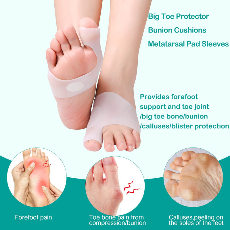 DYKOOK Gel Metatarsal Sleeves and Bunion Cushions 2Pack Thickened Metatarsal Silicone Pad Protector Bunion Pad Sleeve for Bunion Forefoot Pain Relieved and Friction Prevented - NewNest Australia