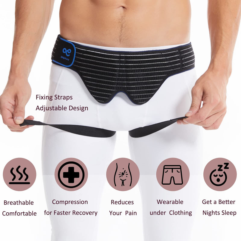 gagaiuco Inguinal Hernia Belt for Men and Women Flexible Adjustable Inguinal Hernia Belt Inguinal Hernia Support Pain Relief with 2 Removable Compression Pads Inguinal Hernia Left (L) L 1 - NewNest Australia