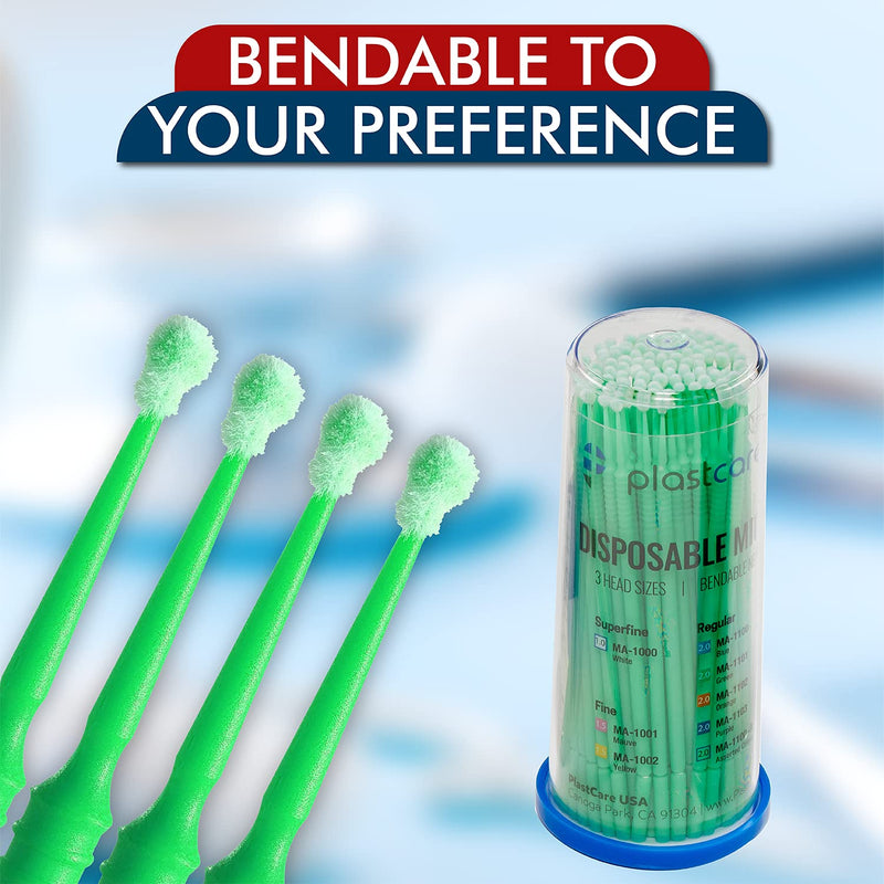 400 Green Regular Disposable Micro Applicator Dental Bendable Brushes - NewNest Australia
