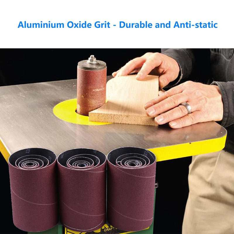 120 Grit Spindle Sanding Sleeves by LotFancy, Pack of 18, Aluminum Oxide Abrasive, 4-1/2” Length, 3 Each of 1/2”,3/4”,1”,1-1/2”, 2” and 3” 120 Grit - NewNest Australia