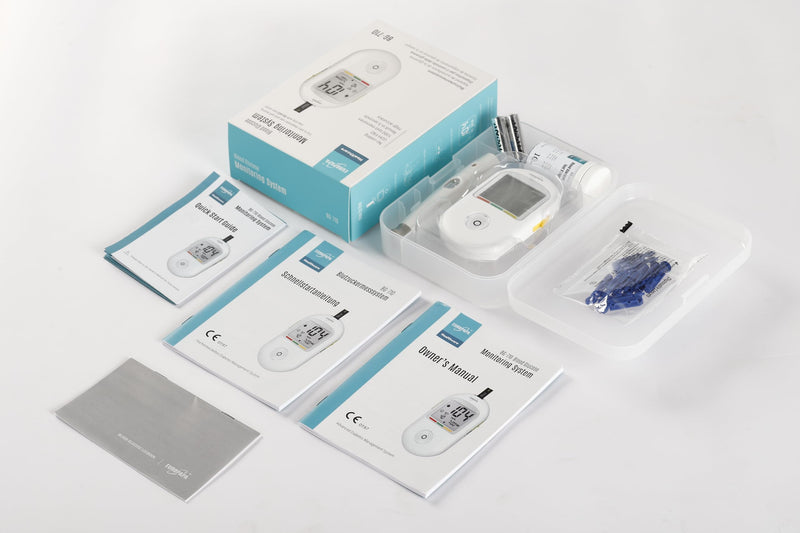 Europapa Blood Glucose Monitor With 10 Blood Glucose Test Strips And 10 Blood Lancets And Lancing Device, Blood Glucose Measuring System Diabetes Set Mg/Dl For Blood Sugar Self-Control (White) - NewNest Australia
