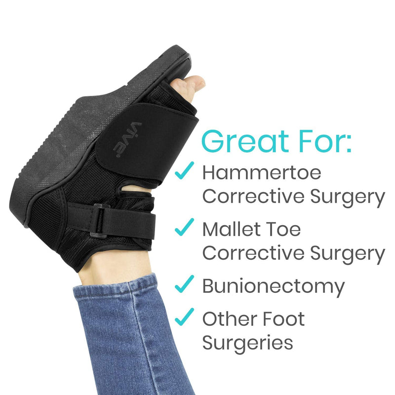 Vive Offloading Post-Op Shoe - Forefront Wedge Boot for Broken Toe Injury - Non Weight Bearing Medical Recovery for Foot Surgery (Medium) Medium - NewNest Australia