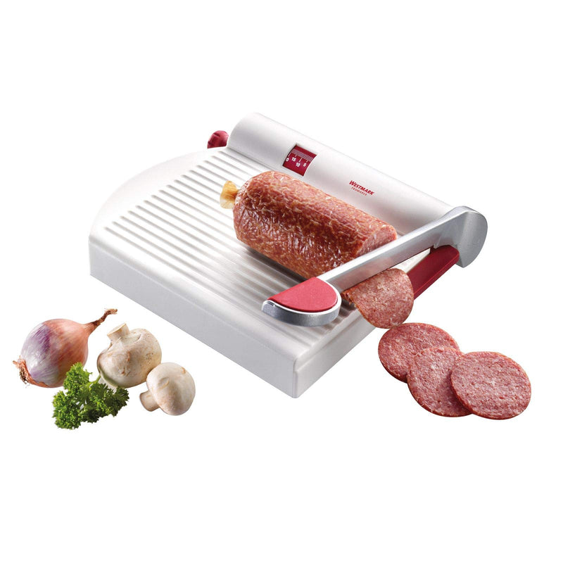 NewNest Australia - Westmark Germany Multipurpose Stainless Steel Cheese and Food Slicer with Board and Adjustable Thickness Dial (White) - Multicolor 