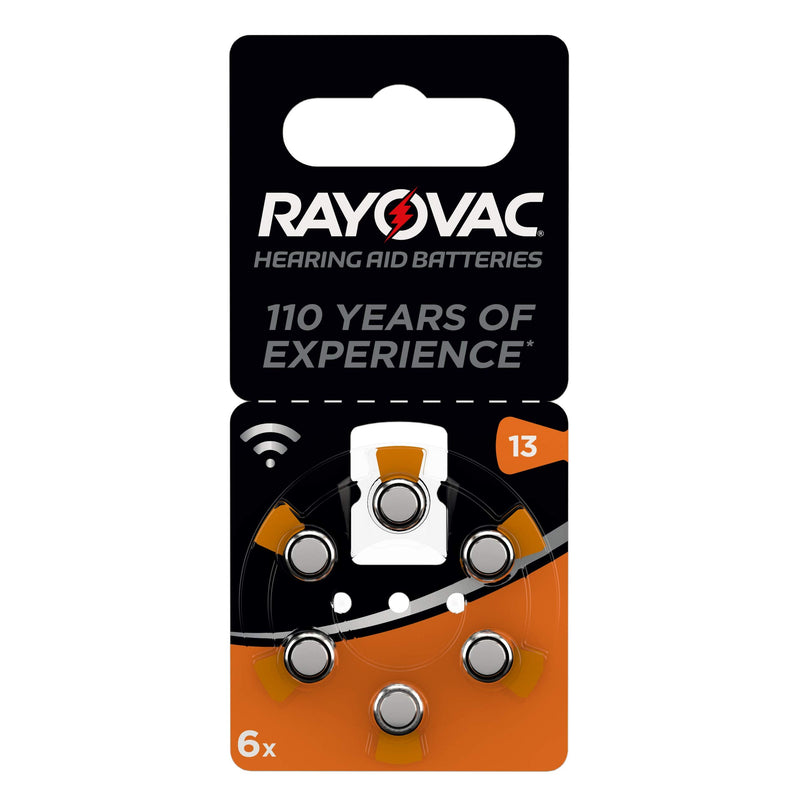 RAYOVAC hearing aid batteries, button cells for hearing aids, pack of 60, size 13 13 (orange) single - NewNest Australia