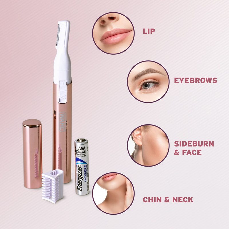 Wahl Ladies Precision Eyebrow Shaper, Women's Eyebrows Trimming, Rinseable Head, Battery-Operated Trimmer for Women, Painless Hair Removal, Trim Intricate Areas - NewNest Australia
