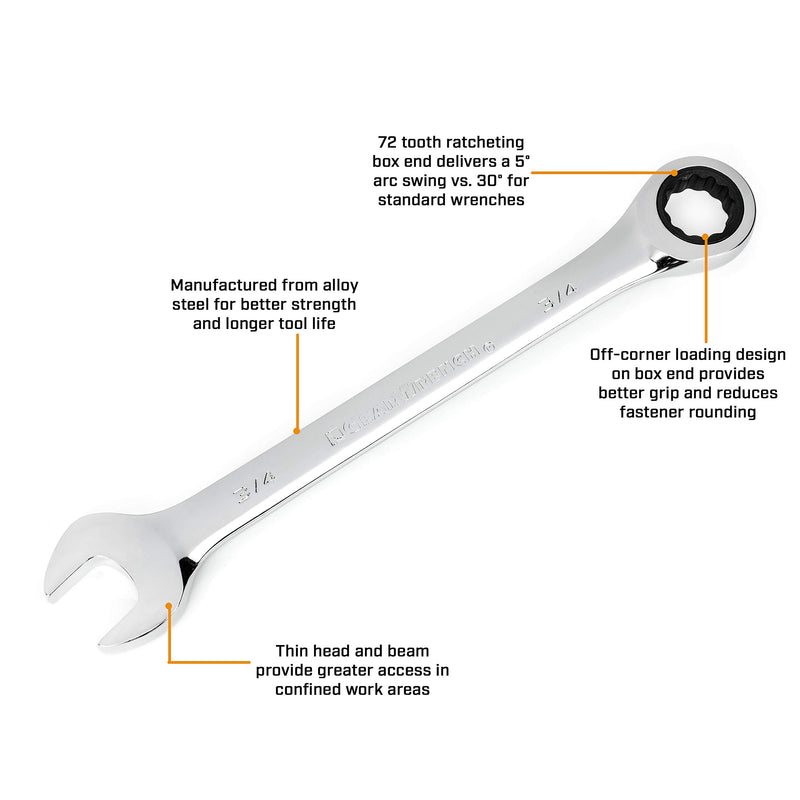 GEARWRENCH 12 Pt. Ratcheting Combination Wrench, 9/16" - 9018D 9/16" - NewNest Australia