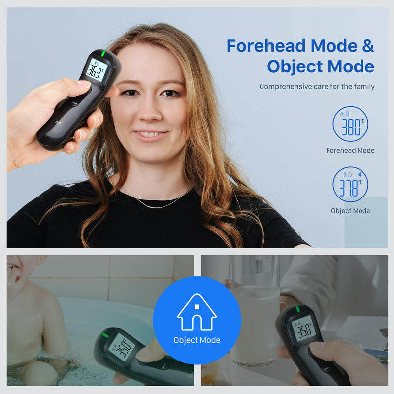 Fever thermometer contactless for babies and adults, digital forehead thermometer, infrared thermometer with immediate, accurate reading, fever alarm, black - NewNest Australia