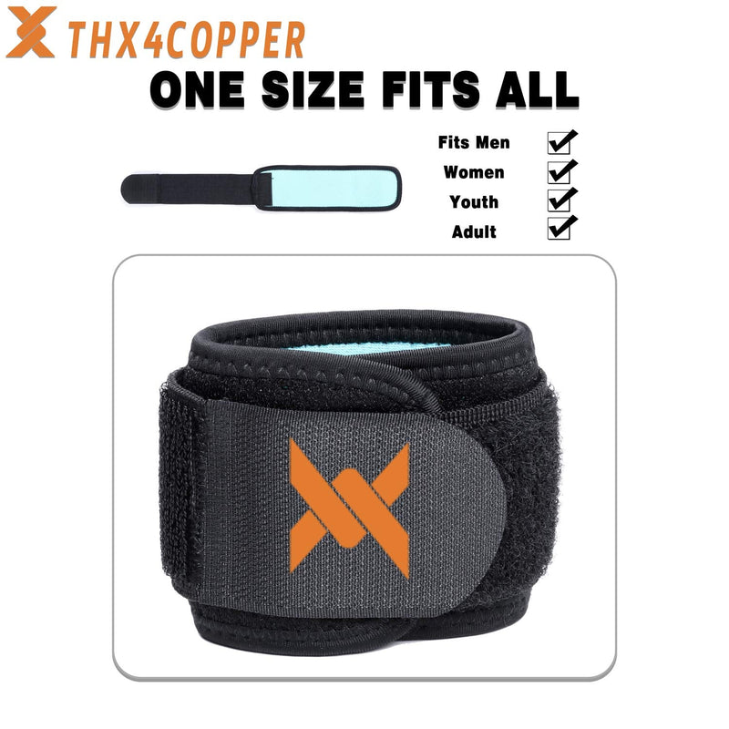 Thx4COPPER 2 PCS Compression Wrist Brace Strap, Adjustable Wrist Support Splint for Pain Relief & Promotes Healing, Tendonitis, Arthritis & Carpal Tunnel Relief, Working Out Sport - Unisex Black - NewNest Australia