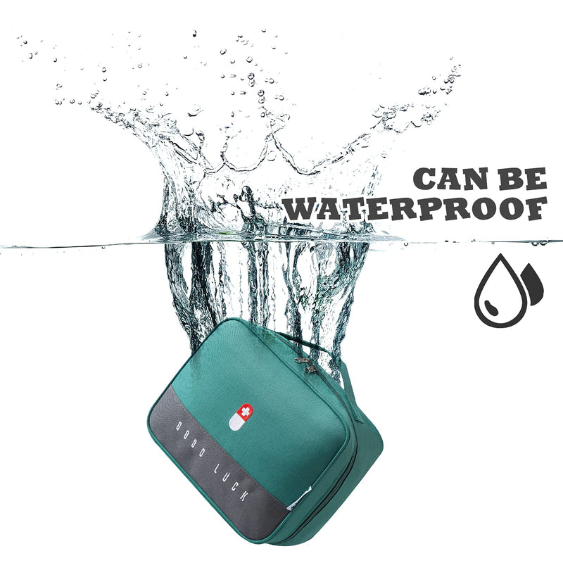 ToKinCen First Aid Bag Compact, First Aid Kit Bag Multifunctional Layered Waterproof Medical Supplies Organizer Travel Medicine Bag for Emergency Home Office Car Outdoors Boat Camping Hiking (Green) - NewNest Australia