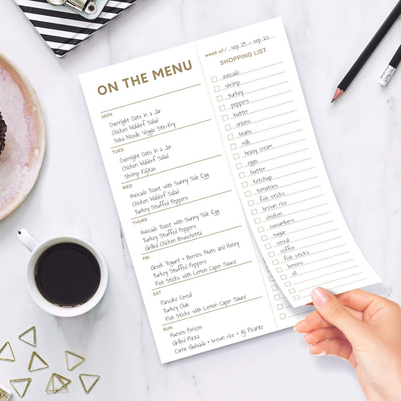 Sweetzer & Orange Gold Meal Planner and Grocery List Magnetic Notepad. 7x10” Meal Planning Pad with Tear Off Shopping List. Plan Weekly Menu Food for Weight Loss or Dinner List for Family! - NewNest Australia
