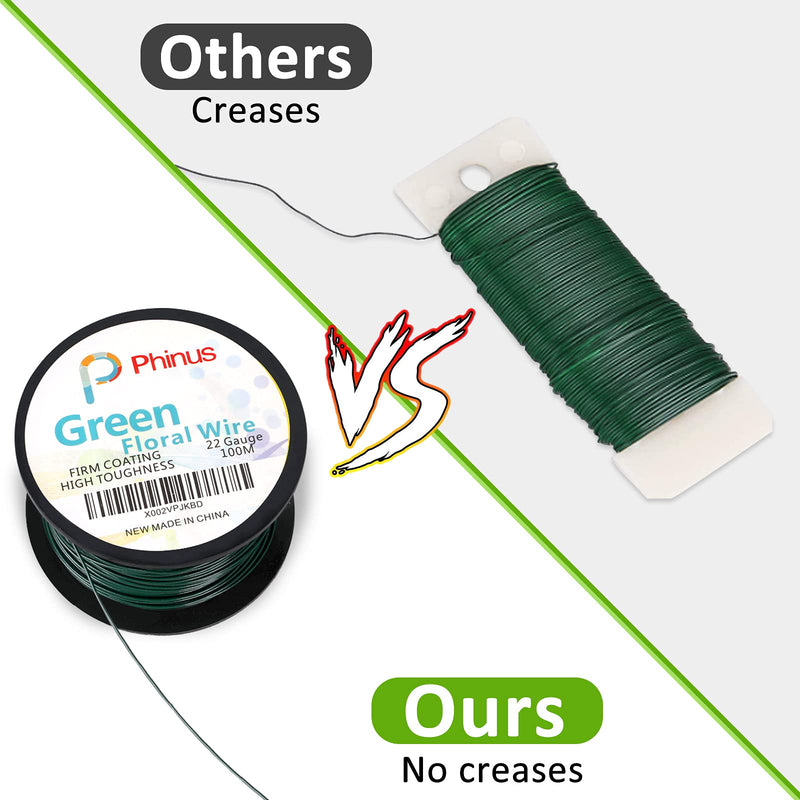 Floral Wire, 110 Yards 22 Gauge Green Florist Wire, Flexible Green Wire Paddle Wire for Crafts, Christmas Wreaths Tree, Garland and Floral Flower Arrangements - NewNest Australia