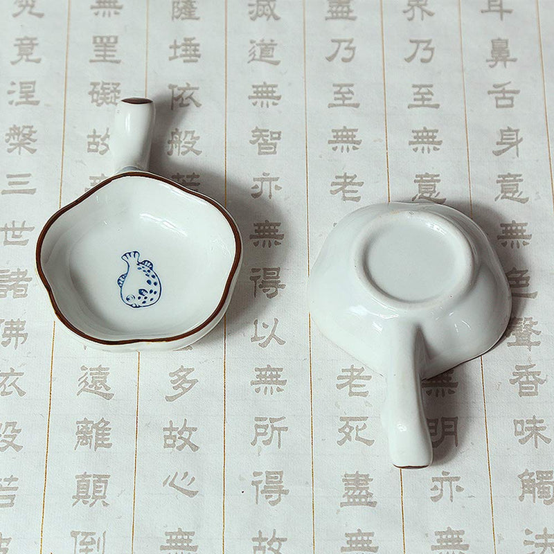 Multifunctional Inkwell Dish Porcelain Handmade Ink Well Inkstone with Brush Holder for Chinese Japanese Calligraphy Painting Practice - NewNest Australia