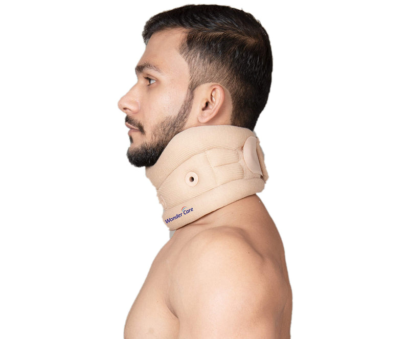 WC- Soft Cervical Collar Adjustable Collar Neck Support Brace, neck support soft neck collar neck brace for neck pain and support for women & men-Grey Small Beige 1 - NewNest Australia