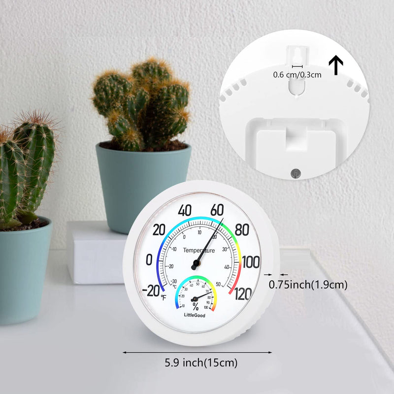 6" Thermometer Indoor with Humidity Gauge - Wall Thermometer/Hygrometer for Home Decorative, Updated Analog Thermometer Dial Temperature Humidity Monitor for Room Temp - NewNest Australia