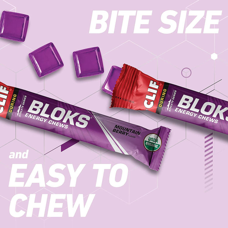 CLIF BLOKS - Energy Chews - Mountain Berry - Non-GMO - Plant Based Food - Fast Fuel for Cycling and Running -Workout Snack(2.1 Ounce Packet, 3 Count) - NewNest Australia