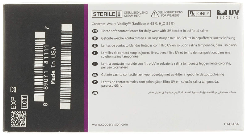 Coopervision Avaira Vitality spheric, monthly lenses soft, 6 pieces / BC 8.4 mm / DIA 14.2 mm / -5 diopters - NewNest Australia