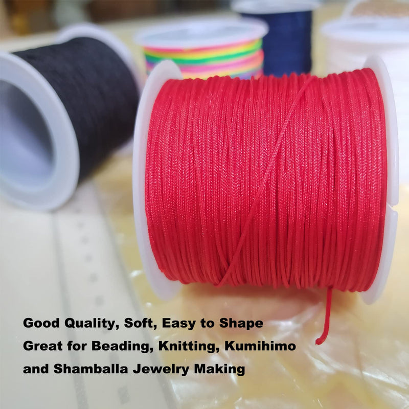 Nylon Cord, 6 Rolls 888 Feet 0.8 mm Beading String Cord for Macrame, Satin Rattail, Kumihimo, Blinds String, Friendship Bracelets, Chinese Knot Braided String - NewNest Australia