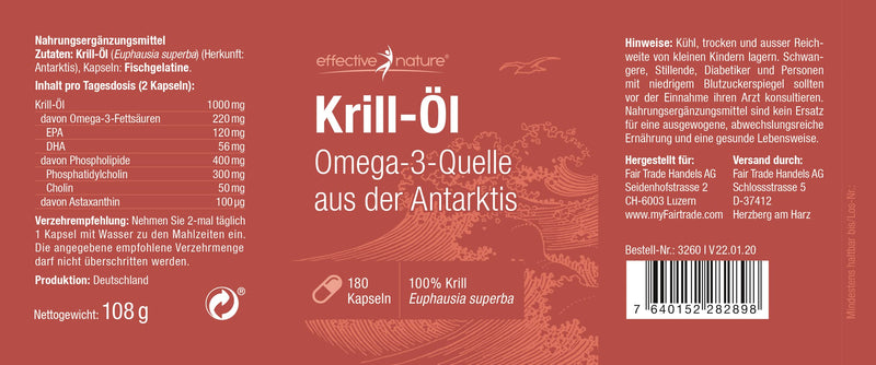 High-dose krill oil capsules with 1000 mg per day - 180 capsules for 3 months - Valuable omega-3 source - Superba krill oil with 100 mcg astaxanthin - NewNest Australia