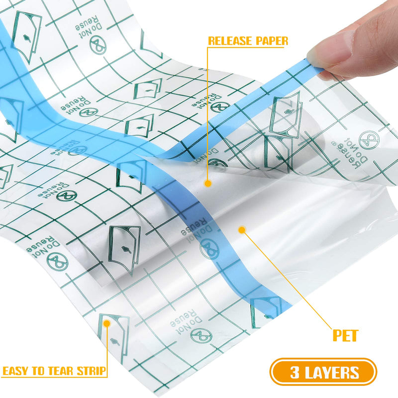 3 Pieces Transparent Stretch Adhesive Bandage Waterproof Bandage Clear Adhesive Film Bandages Dressing Tape, 2 inch x 5.47 Yard, 3 inch x 5.47 Yard, 4 inch x 5.47 Yard - NewNest Australia