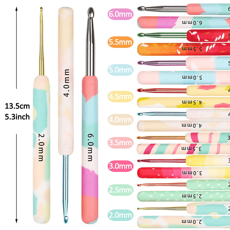 Coopay Warm Crochet Hooks 2G Crochet Hook Set for Women Girls Mom Teens, Cute Crochet Needles for Crocheting Art Aluminum Soft Grip Comfortable Knitting Hook for Yarn Craft Crochet Kit for Beginner Bright Fruit - NewNest Australia